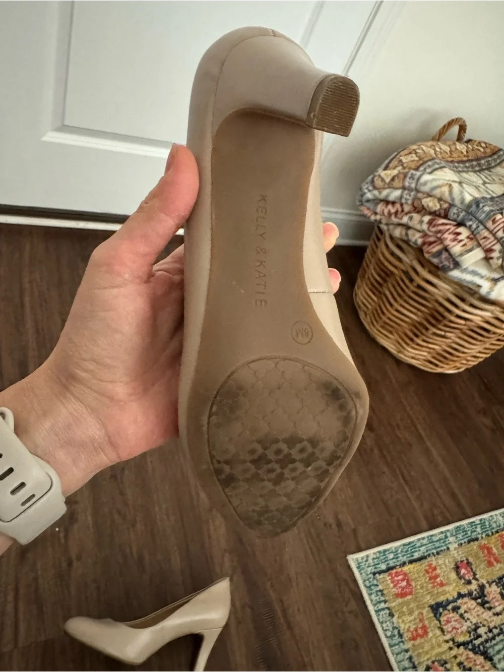 Kelly & Katie Beige Pointed Toe Flats